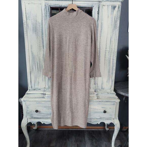 Anthropologie Sweater Beige Oversized Midi Dress - New - Small - Picture 5 of 5